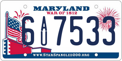 MD license plate 6AU7533