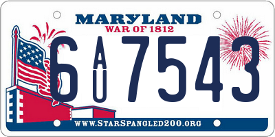 MD license plate 6AU7543