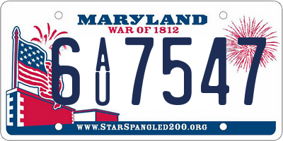 MD license plate 6AU7547