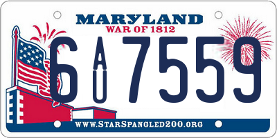 MD license plate 6AU7559