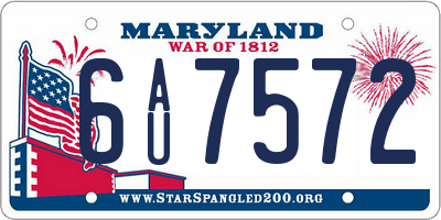 MD license plate 6AU7572