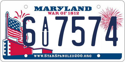 MD license plate 6AU7574