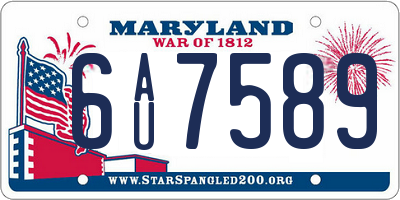 MD license plate 6AU7589