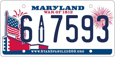 MD license plate 6AU7593