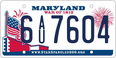 MD license plate 6AU7604