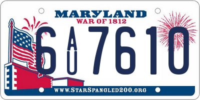 MD license plate 6AU7610