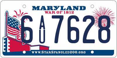 MD license plate 6AU7628