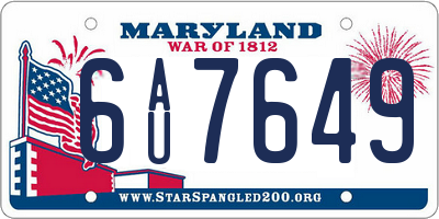 MD license plate 6AU7649