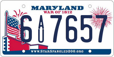 MD license plate 6AU7657