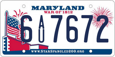 MD license plate 6AU7672
