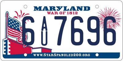 MD license plate 6AU7696