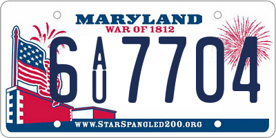 MD license plate 6AU7704