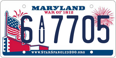 MD license plate 6AU7705