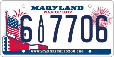 MD license plate 6AU7706