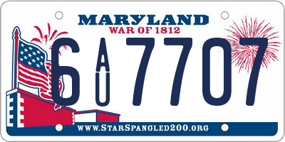 MD license plate 6AU7707