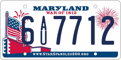 MD license plate 6AU7712