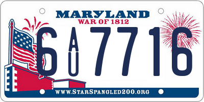 MD license plate 6AU7716