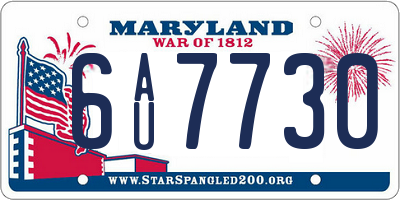 MD license plate 6AU7730