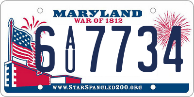 MD license plate 6AU7734