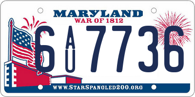 MD license plate 6AU7736