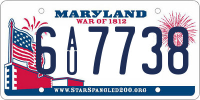 MD license plate 6AU7738