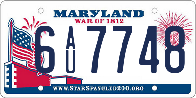 MD license plate 6AU7748