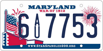 MD license plate 6AU7753