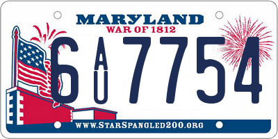 MD license plate 6AU7754