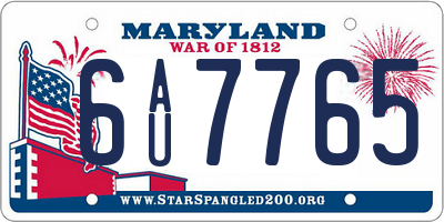 MD license plate 6AU7765