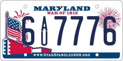 MD license plate 6AU7776
