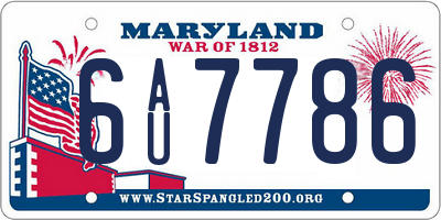MD license plate 6AU7786