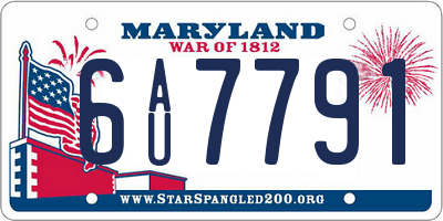 MD license plate 6AU7791