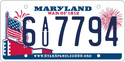 MD license plate 6AU7794