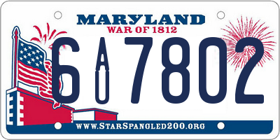 MD license plate 6AU7802