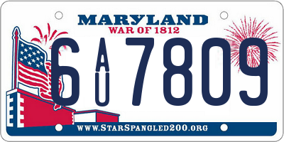 MD license plate 6AU7809