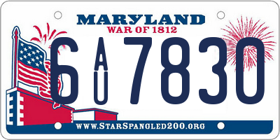 MD license plate 6AU7830