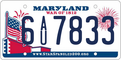 MD license plate 6AU7833