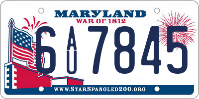 MD license plate 6AU7845