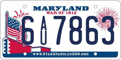 MD license plate 6AU7863