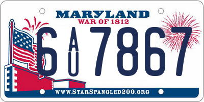 MD license plate 6AU7867