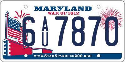 MD license plate 6AU7870