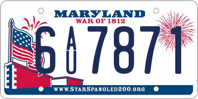 MD license plate 6AU7871