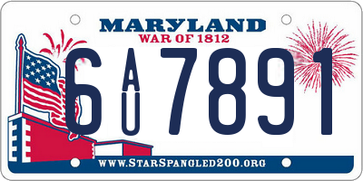 MD license plate 6AU7891