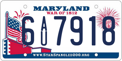 MD license plate 6AU7918