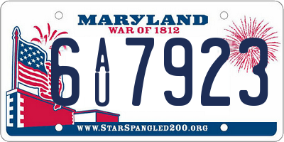 MD license plate 6AU7923