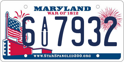 MD license plate 6AU7932