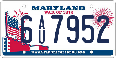 MD license plate 6AU7952