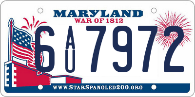 MD license plate 6AU7972