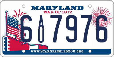 MD license plate 6AU7976