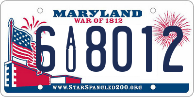 MD license plate 6AU8012